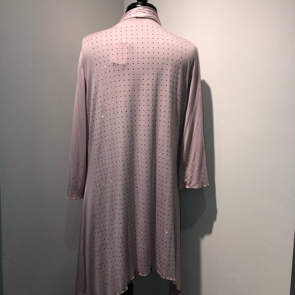 Dusty Rose Modal Rhinestone Cardigan - Picture 4 of 5